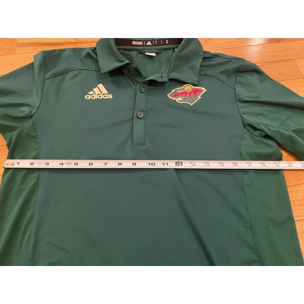 Adidas Minnesota Wild Polo Jersey Mens Small NHL Adidas‎ Coach Travel Shirt